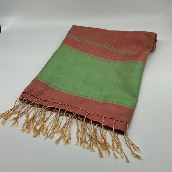 Handwoven Silk Scarf from Cambodia - Christmas Colors! - Picture 1 of 5